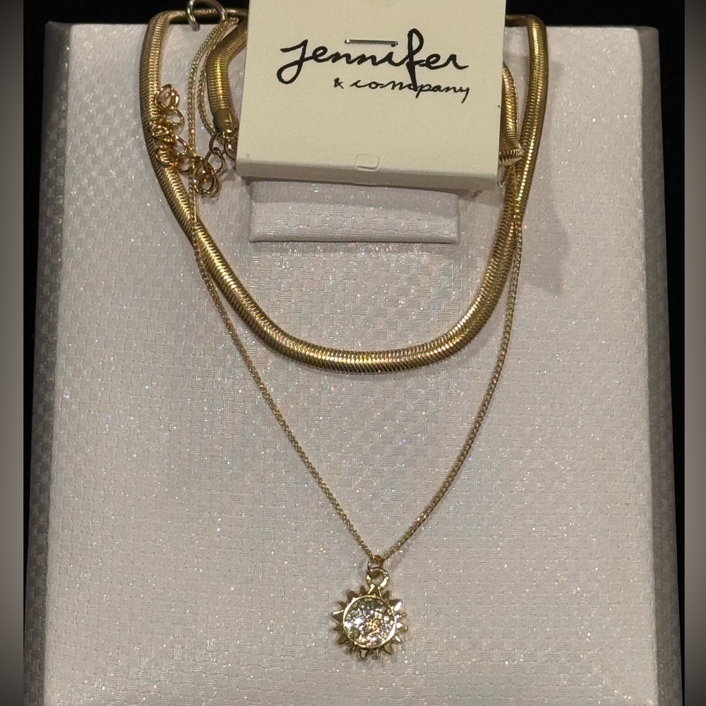 Jennifer & Company Gold Tone Multi Layer Pendant Necklace